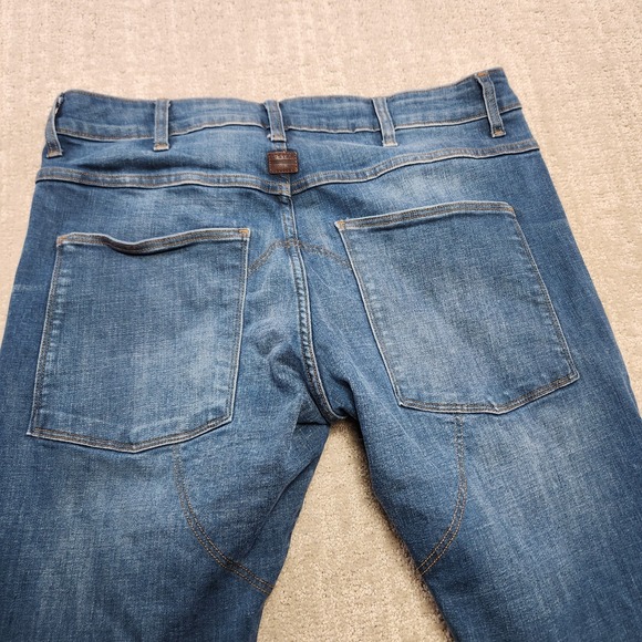 G Star Raw Jeans Men 34x32 5620 3D Slim Fit Double Knee Moto Stretch Denim Blue - Picture 14 of 16